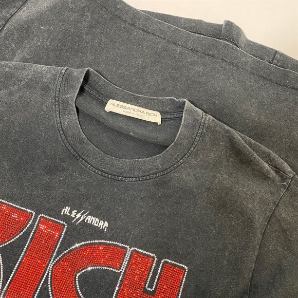 ALESSANDRA RICH Grey Anniversary 'Rich' Rock Tee - Picture 9 of 10